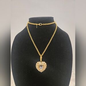 Nolan Miller Gold Heart Necklace with Sparkling Accents